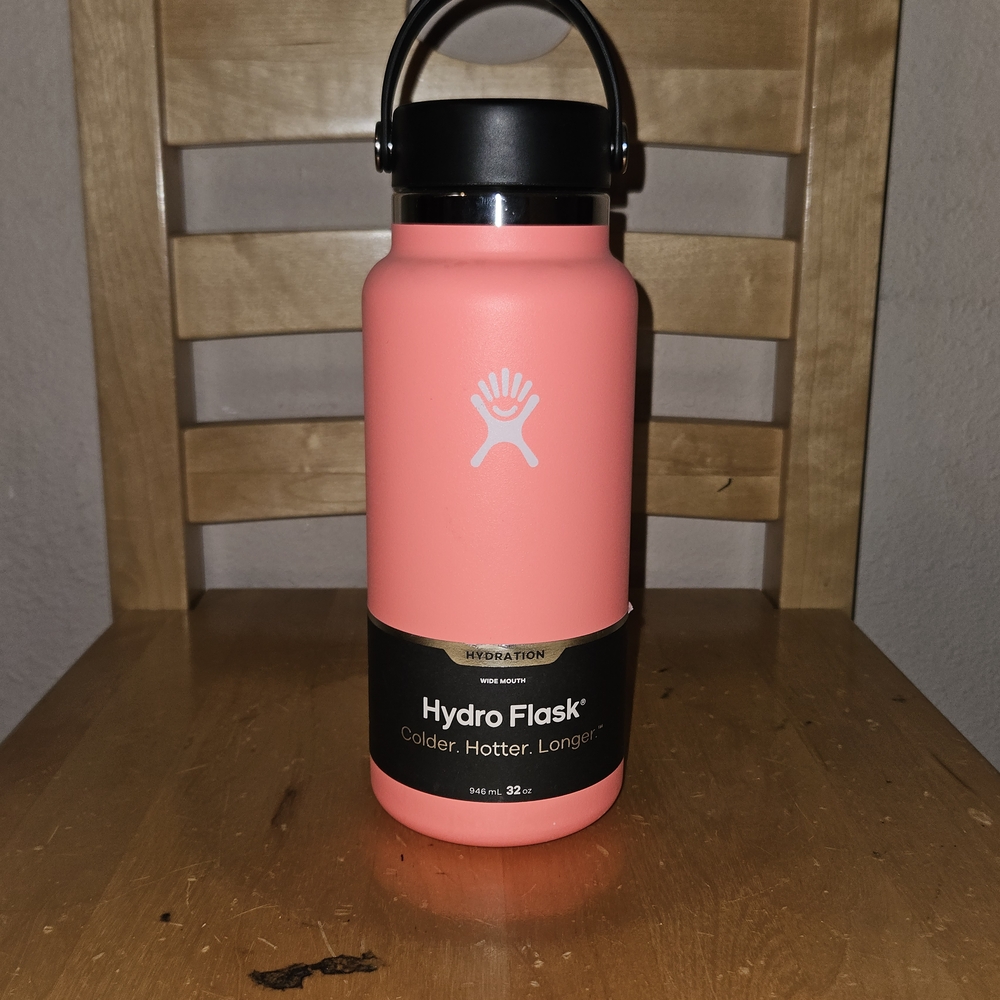 Hydro Flask Coral Bottle with Black Lid